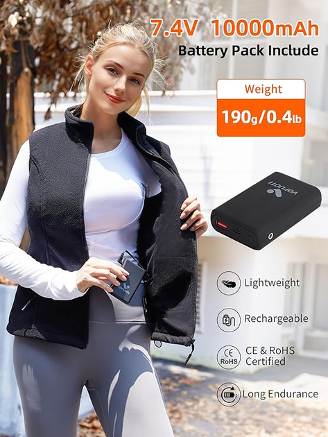 Женский терможилет Vofuoti XL с Power Bank | Для активного зимнего отдыха - изображение 4