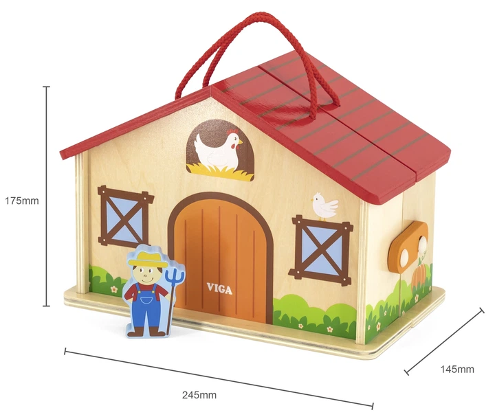 Ігровий набір Viga Дерев'яна ферма у валізі (6934510516185) - зображення 5