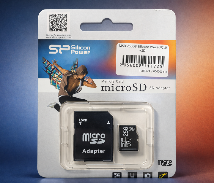 Карта пам'яті MicroSD 256GB Silicone Power/C10+SD - изображение 2