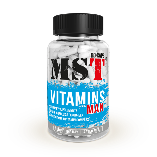 Комплекс витаминов MST vitamins for man 90 капсул, мст витамины для мужчин + трибулус 90 капсул - Фото 1 Комплекс витаминов MST vitamins for man 90 капсул, мст витамины для мужчин + трибулус 90 капсул - изображение 1
