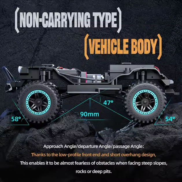 Радіокерована машинка ZLL SG206 PRO 1:20 4WD на пульті керування до 40 км/год, RC позашляховик, щітковий двигун, LED, металевий привід - зображення 4