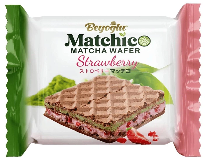 Вафли Beyoglu Matchico Matcha Wafer Strawberry Cream 32г - Фото 1 Вафли Beyoglu Matchico Matcha Wafer Strawberry Cream 32г - изображение 1