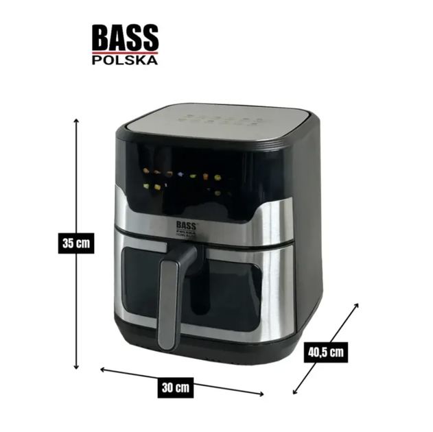 Аэрогриль мультипеч 9 л Bass Polska – аэрофритюрница, электрическая с смотровым окном и сенсорным управлением - изображение 3