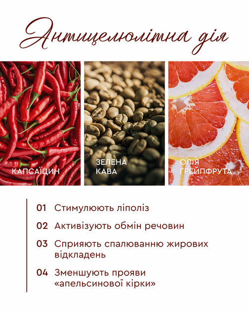 Антицелюлітний скраб для тіла MOOD GRAPEFRUIT 350 г – дренаж, розігрів та видиме зменшення целюліту - зображення 5
