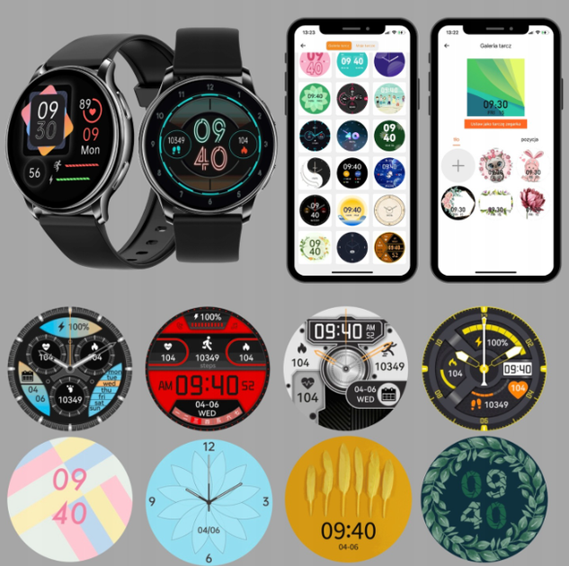 Смарт часы женские Uwatch Smart G35 с черным ремешком для спорта и фитнеса - Фото 6 Смарт часы женские Uwatch Smart G35 с черным ремешком для спорта и фитнеса - изображение 6