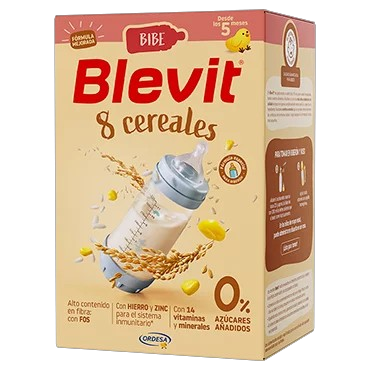 Дитяча каша для пляшечки Ordesa Blevit Bibe 8 злаків 500 г (8426594132484) - Фото 1 Дитяча каша для пляшечки Ordesa Blevit Bibe 8 злаків 500 г (8426594132484) - зображення 1