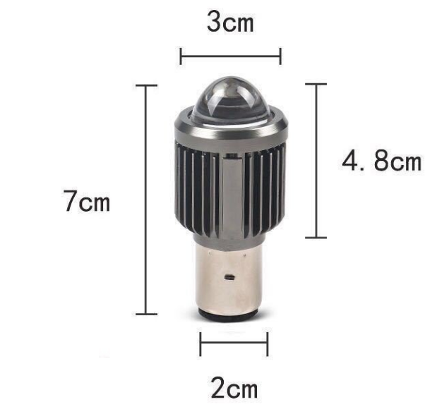 Светодиодная LED лампа H4/BA20D с линзой: Бледно (белый) + Дальний (желтый) свет - изображение 4