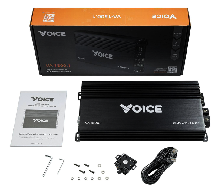 1-канальный усилитель Voice VA-1500.1, 1×1530 Вт RMS, класс D, для сабвуфера - Фото 1 1-канальный усилитель Voice VA-1500.1, 1×1530 Вт RMS, класс D, для сабвуфера - изображение 1