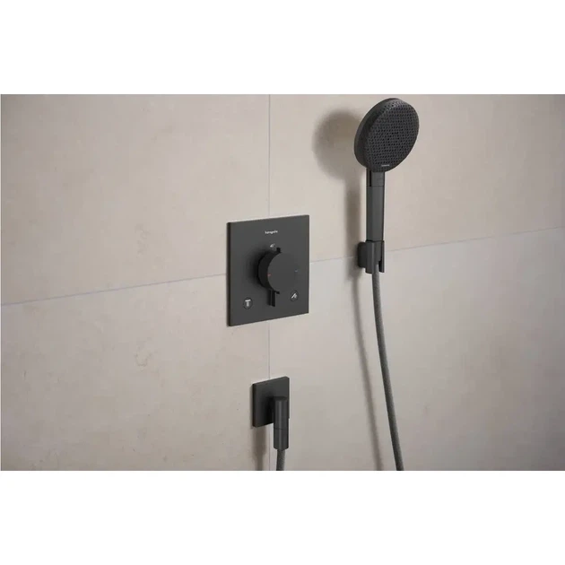 Смеситель для душа Hansgrohe Ecostat Comfort E термостатический, черный матовый хром (33711340) - Фото 2 Смеситель для душа Hansgrohe Ecostat Comfort E термостатический, черный матовый хром (33711340) - изображение 2