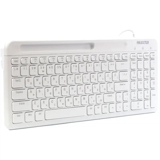 Клавіатура Maxxter KB-01W-UA - Фото 3 Клавіатура Maxxter KB-01W-UA - зображення 3