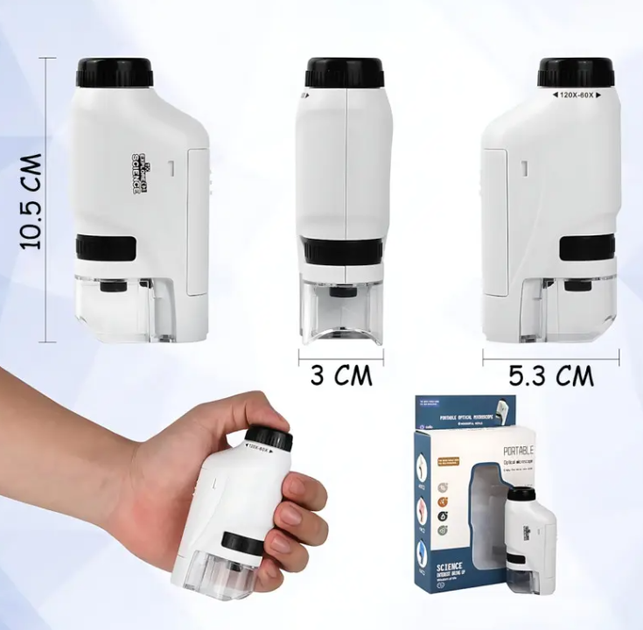 Детский микроскоп Outdoor MA657 портативный 60-120X с подсветкой White (3_08051) - Фото 6 Детский микроскоп Outdoor MA657 портативный 60-120X с подсветкой White (3_08051) - изображение 6