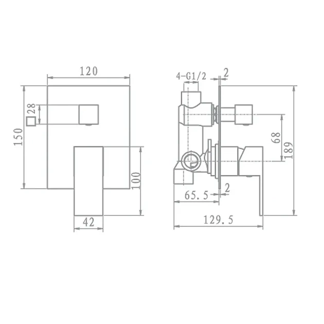 Змішувач для душу Aqua Rodos Avalon AF-L3B038CP одноважільний, хром (АР000040402) - зображення 2