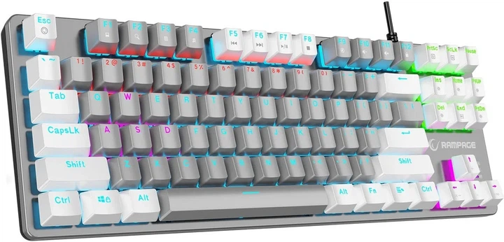 Клавіатура дротова Rampage Snug KRGD Blue USB Grey-White (SNUGK14BS-GW) - зображення 3