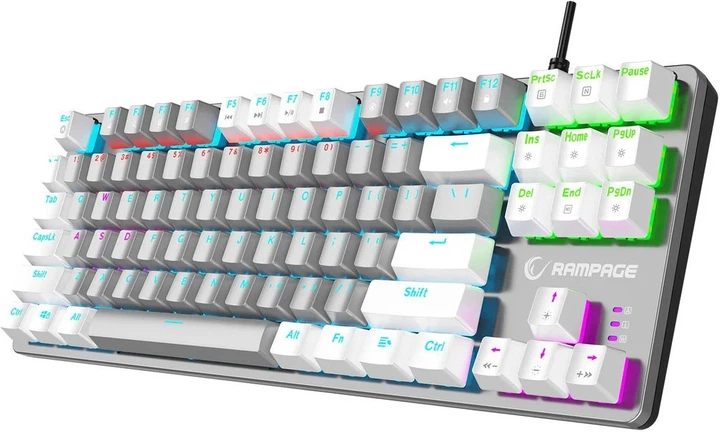 Клавіатура дротова Rampage Snug KRGD Blue USB Grey-White (SNUGK14BS-GW) - зображення 4