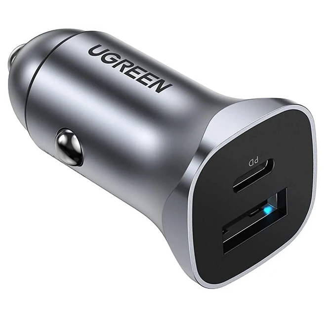 Автомобильное зарядное устройство UGREEN CD130 Dual USB Car Charger (Space Gray) (UGR-30780) - изображение 3