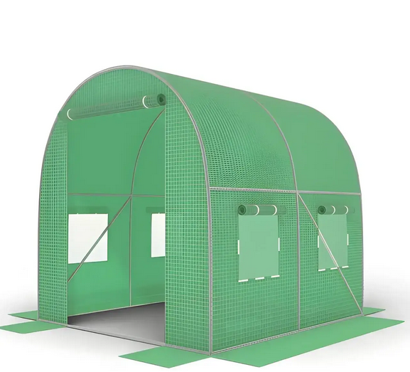 Садовая теплица 4 м² 2×2×2 м с окнами пленка армированная UV-4 140 г/м² оцинкованный каркас Ø19 мм зеленая - изображение 11