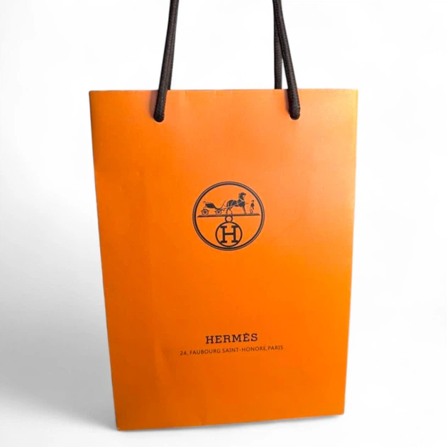 Комплект подарочный пакет Hermes и коробка Hermes, размер 145х145 мм, оранжевый цвет, стильный набор для подарков - изображение 2