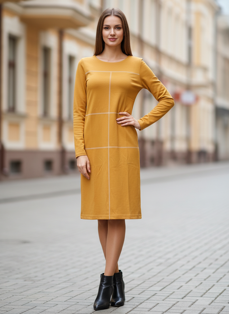 Сукня Meggi 42 Гірчичний (NLS-30001-6-Mustard) - Фото 1 Сукня Meggi 42 Гірчичний (NLS-30001-6-Mustard) - зображення 1