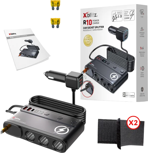 Розгалужувач для автомобільного прикурювача Xblitz R10 (5902479679167) - зображення 2