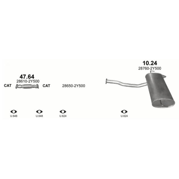 Труба принимающая Hyundai ix35 / Kia Sportage 2.0i /1.6i Polmostrow (47.64) (854764) - изображение 2