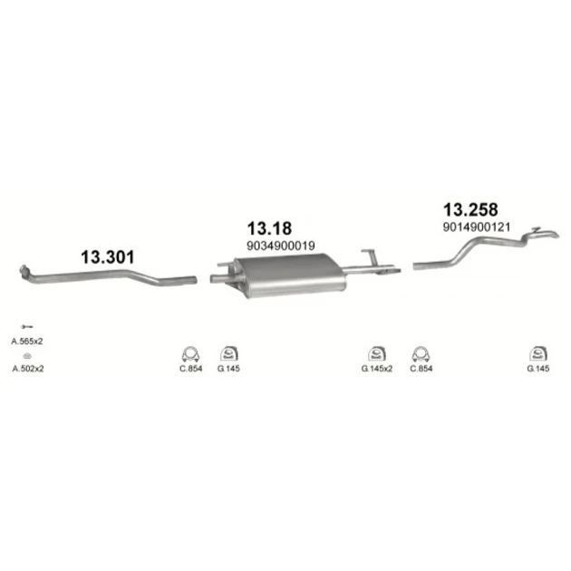 Труба приймаюча Mercedes Sprinter 208/308/408 2.3 D 95-00 Polmostrow (13.301) (850276) - зображення 2