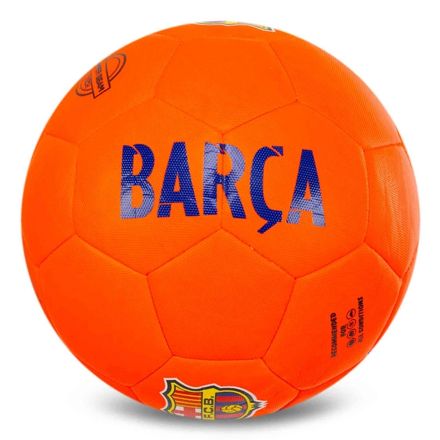 Мяч футбольный №5 PU ламинированный гибридная сшивка HYBRID BALLONSTAR BARCELONA FB-7949 Красный-синий - изображение 2