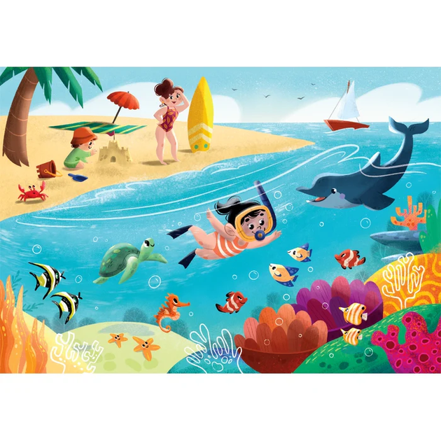 人生ハッピーページ Пазл Clementoni: SuperColor — Life At Sea / Життя в морі (2 x 60