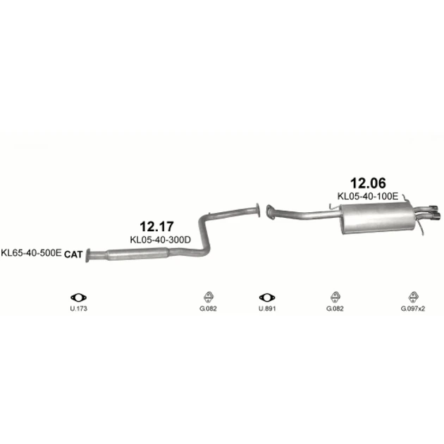 Глушник Mazda МХ6 (Mazda MX6) 91-96 2.5 Polmostrow (12.06) (851206) - зображення 2