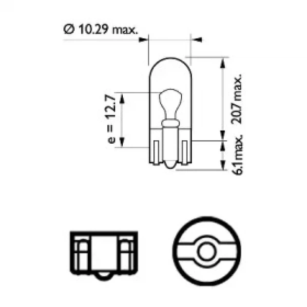 Лампа автомобильная Philips W5W 12V W2,1X9,5D T10 (12961 СР) 770125 - изображение 2