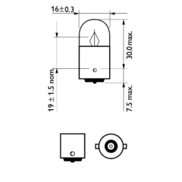 Лампа автомобильная Philips R5W 12V BA15S (12821 СР) 770124 - Фото 3 Лампа автомобильная Philips R5W 12V BA15S (12821 СР) 770124 - изображение 3