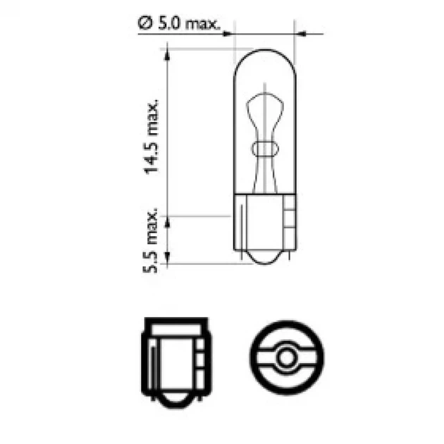 Лампа автомобильная Philips W1,2W 12V W2X4,6D T5 (12516 CP) 770127 - Фото 3 Лампа автомобильная Philips W1,2W 12V W2X4,6D T5 (12516 CP) 770127 - изображение 3