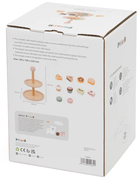 Набір ігровий Дерев’яна Солодка етажерка Viga PolarB Макаруни та тістечка (6971608442841) - зображення 6