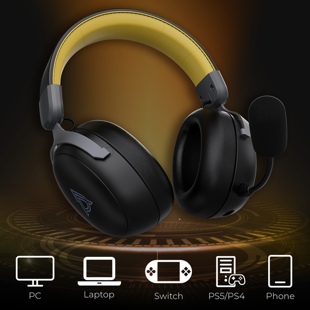 Наушники Ajazz AHM08 MAX 3-Mode Black (AHM08-MAX-BGY) - Фото 9 Наушники Ajazz AHM08 MAX 3-Mode Black (AHM08-MAX-BGY) - изображение 9