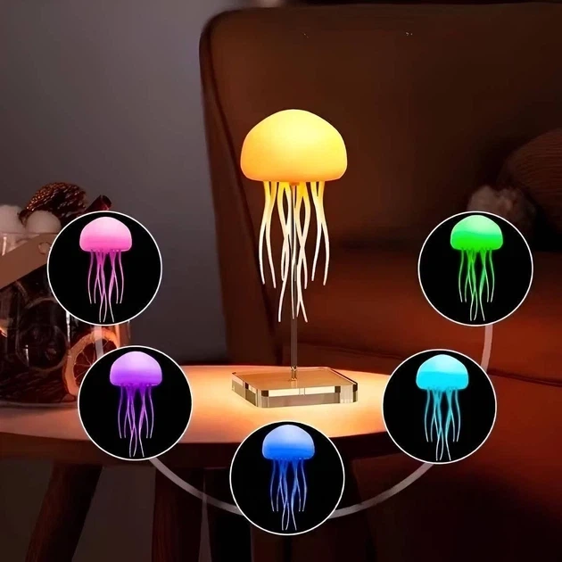 Светильник ночник Медуза с RGB LED подсветкой мягкий свет подвижные щупальца - изображение 3