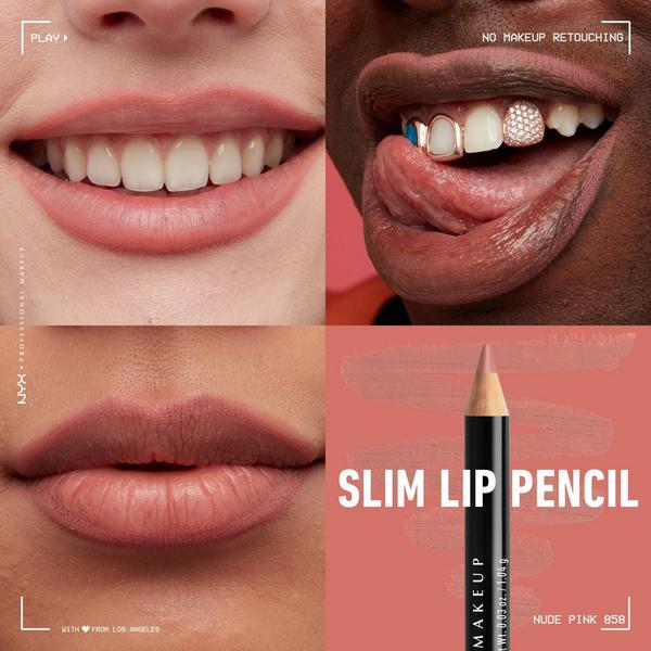 Стійкий олівець для губ NYX Cosmetics Slim Lip Pencil SPL858 відтінок Nude Pink - зображення 3