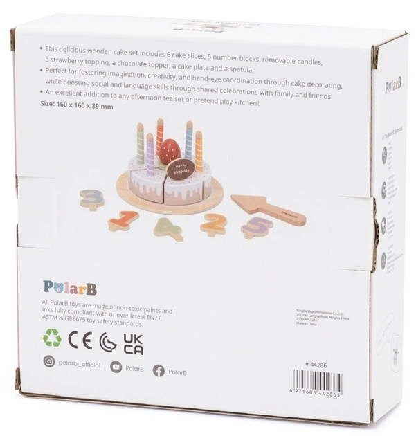 Дерев'яний набір Viga PolarB Іграшковий святковий торт (6971608442865) - зображення 6