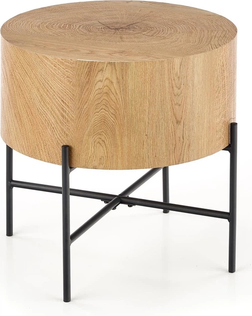 Ława Halmar BROOKLYN-S 45 cm Dąb naturalny/czarny (5905248106949) - obraz 2