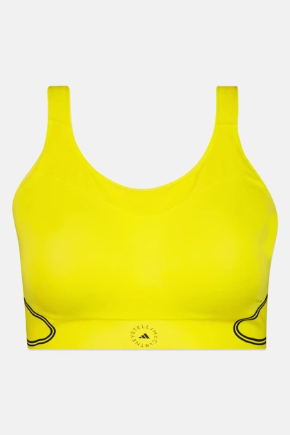 Спортивний жіночий топ by Stella McCartney Women Plus Size Brand Logo Padded Sports Bra HS8198 жовтого кольору для йоги фітнесу залу Розмір 4XL - зображення 2