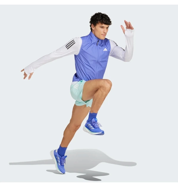 Чоловіча спортивна жилетка Own The Run Light Blue IW0025 безрукавка бігова на замок фіолетового кольору Розмір XS - Фото 3 Чоловіча спортивна жилетка Own The Run Light Blue IW0025 безрукавка бігова на замок фіолетового кольору Розмір XS - изображение 3