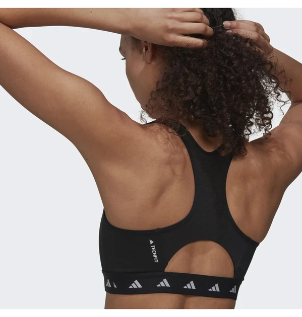 Спортивний жіночий топ Powerreact Training Medium-Support Techfit Bra для фітнесу та занять спортом чорного кольору Розімір XS - зображення 2