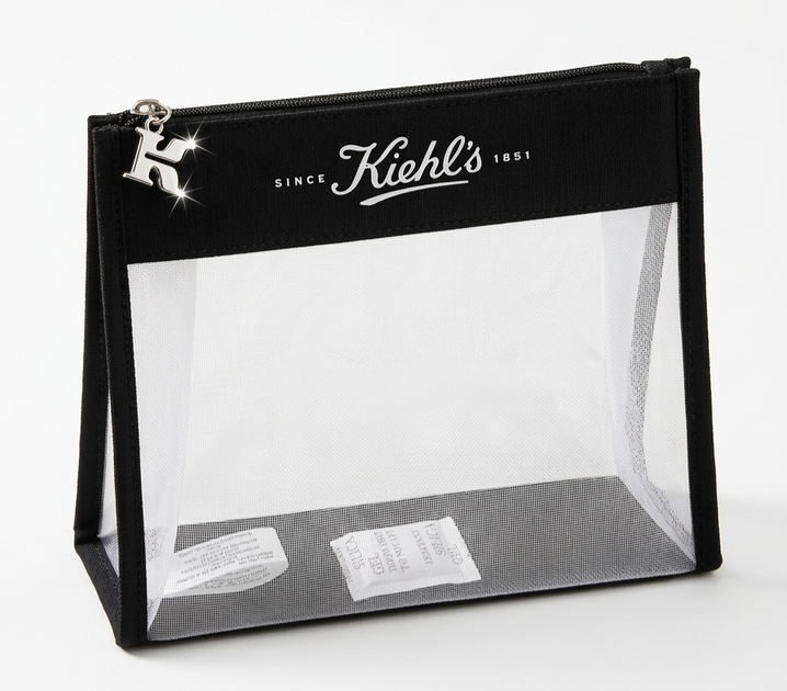 Стильная и практичная косметичка Kiehl's прозрачной сетки (14×22×6 см) - Фото 1 Стильная и практичная косметичка Kiehl's прозрачной сетки (14×22×6 см) - изображение 1