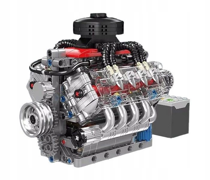 Моторизованный конструктор Chevrolet Chevy V8 LSX 454 (487 деталей) – реалистичная модель автомобильного двигателя, с коробочкой - Фото 4 Моторизованный конструктор Chevrolet Chevy V8 LSX 454 (487 деталей) – реалистичная модель автомобильного двигателя, с коробочкой - изображение 4