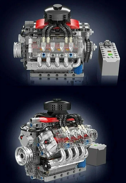 Моторизованный конструктор Chevrolet Chevy V8 LSX 454 (487 деталей) – реалистичная модель автомобильного двигателя, с коробочкой - Фото 12 Моторизованный конструктор Chevrolet Chevy V8 LSX 454 (487 деталей) – реалистичная модель автомобильного двигателя, с коробочкой - изображение 12