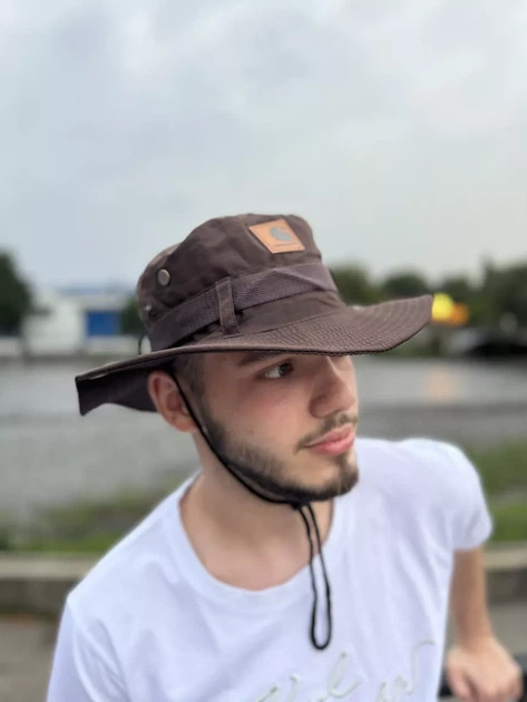 Панама Carhartt кофейного цвета, универсальный размер (обхват головы 56–60 см) - изображение 5