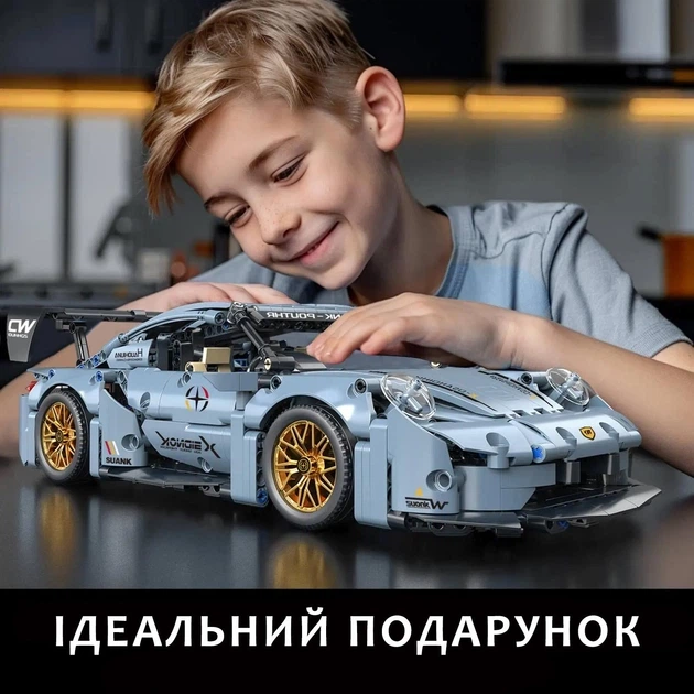 Конструктор Technic Porsche 911 RSR Racing (1:14) – 971 деталь, гоночна версія, велика модель 36 см у подарунковій коробці - Фото 8 Конструктор Technic Porsche 911 RSR Racing (1:14) – 971 деталь, гоночна версія, велика модель 36 см у подарунковій коробці - зображення 8
