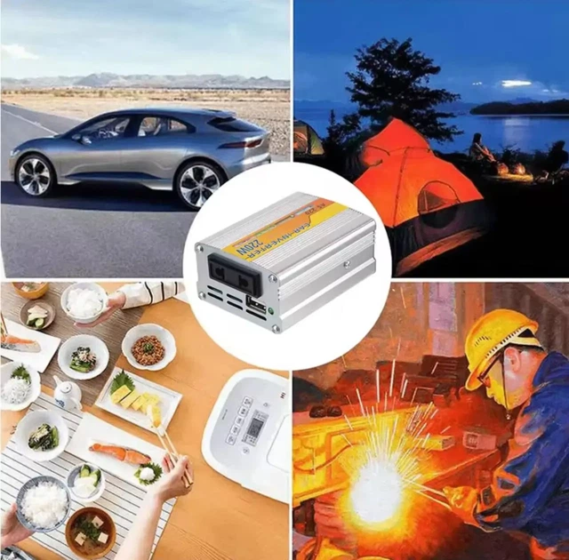 Инвертор напряжения 12/220V 1 универсальная розетка, 1*USB (DC:5V/2.4A), провода - крокодилы - изображение 6