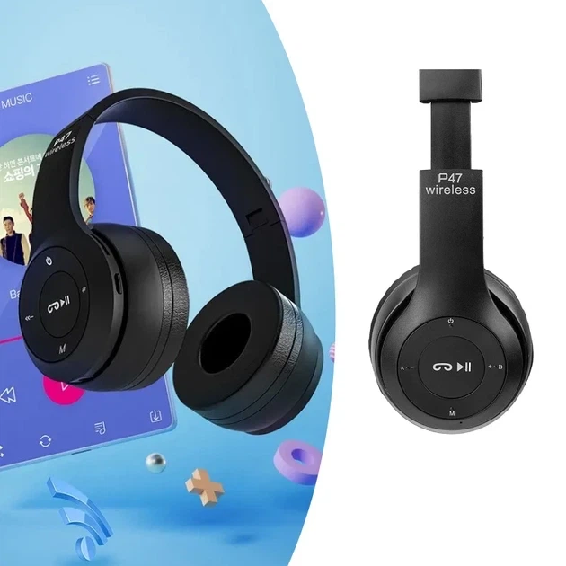 Бездротові навушники Wireless P47 Bluetooth 5.0 з мікрофоном та FM-приймачем - зображення 7
