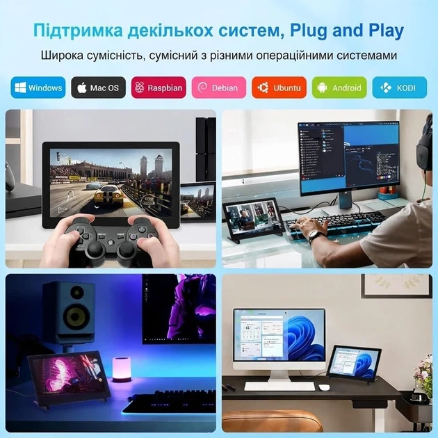 Монитор портативный сенсорный 11.6" ELECROW CrowVision IPS 60 Гц Б/В - изображение 5