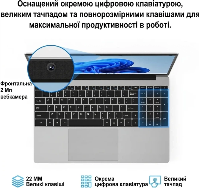 Ноутбук 15.6" Jumper EZbook S7 Hi Intel Celeron 5205U RAM 12GB SSD 128GB + SSD 512GB Win11 (UKR) Б/В - изображение 3