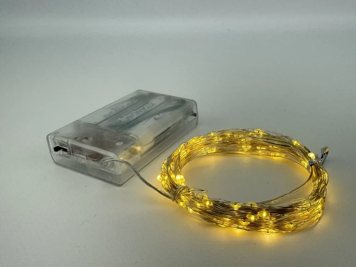 Светодиодная гирлянда Роса 10 м (100 LED, тёплый белый, батарейки, 2 режима) WX031 - изображение 2